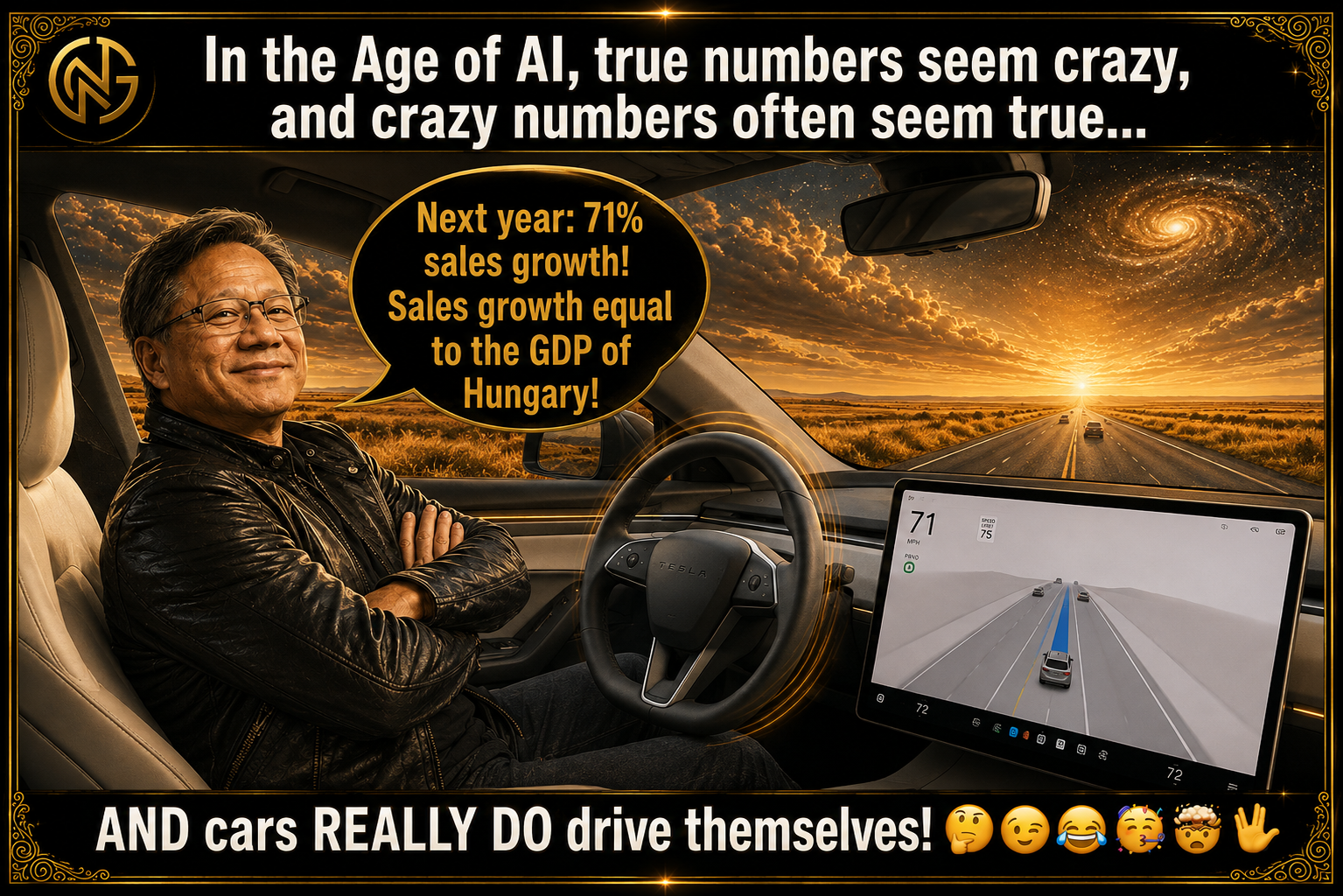 THE ASTERISK-FREE QUARTER: Nvidia Reports 106% Growth, a 66% Margin, and the Biggest Promise in the History of Commerce 🤯 (Plus: Auto-ZEUS beat ZEUS by 66% in two weeks, and I'm never driving a car again 😉)