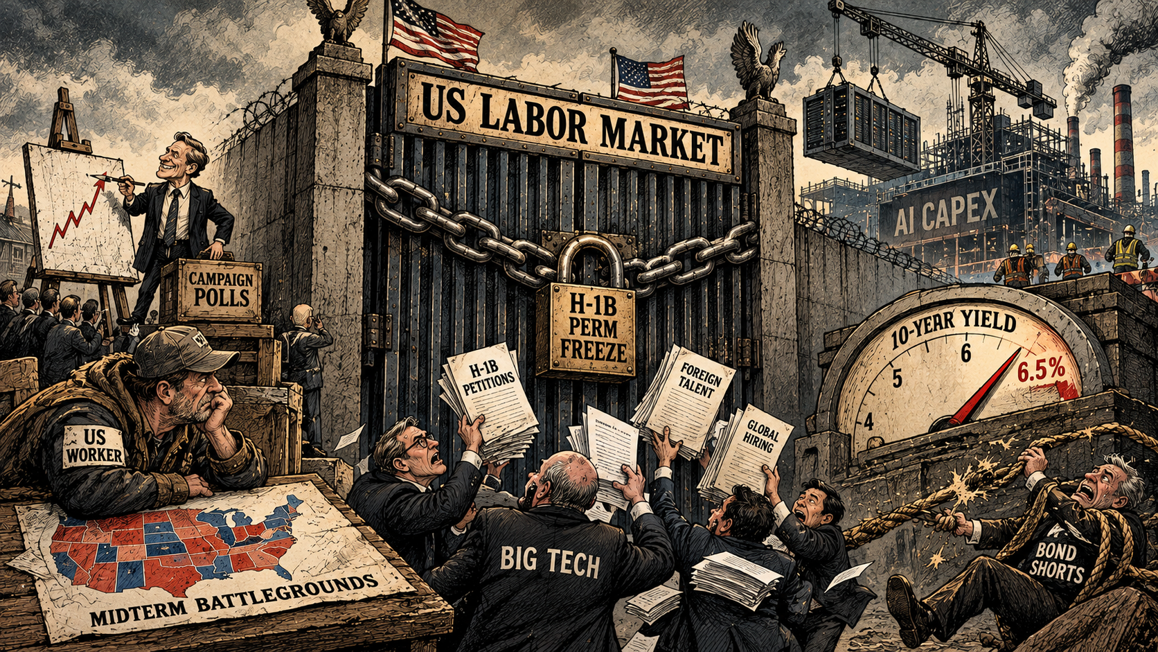 The H-1B Perm Freeze, Midterm Ground Realities, & The 6.5% Bond Market Trap