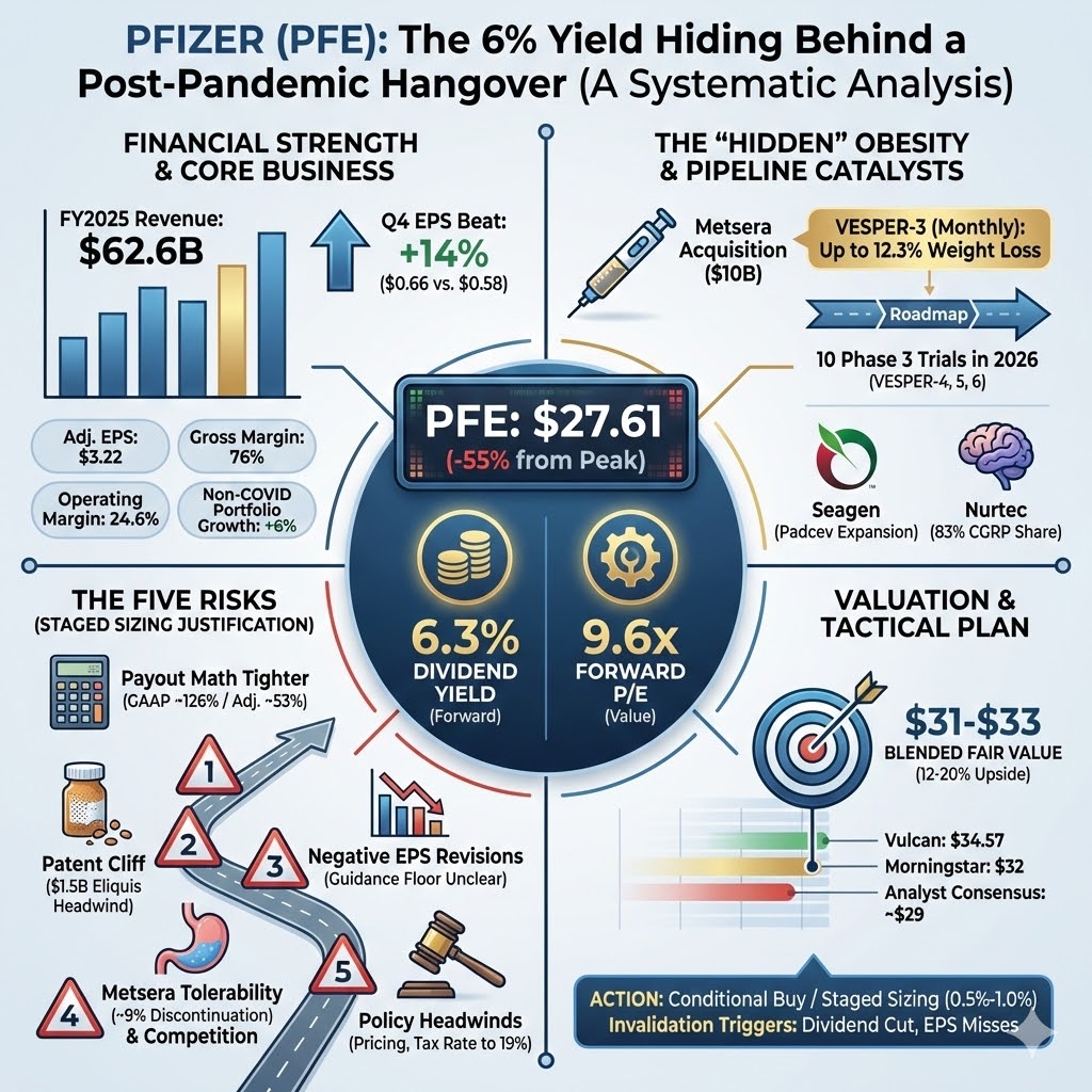 Pfizer: The 6% Yield Hiding Behind a Post-Pandemic Hangover