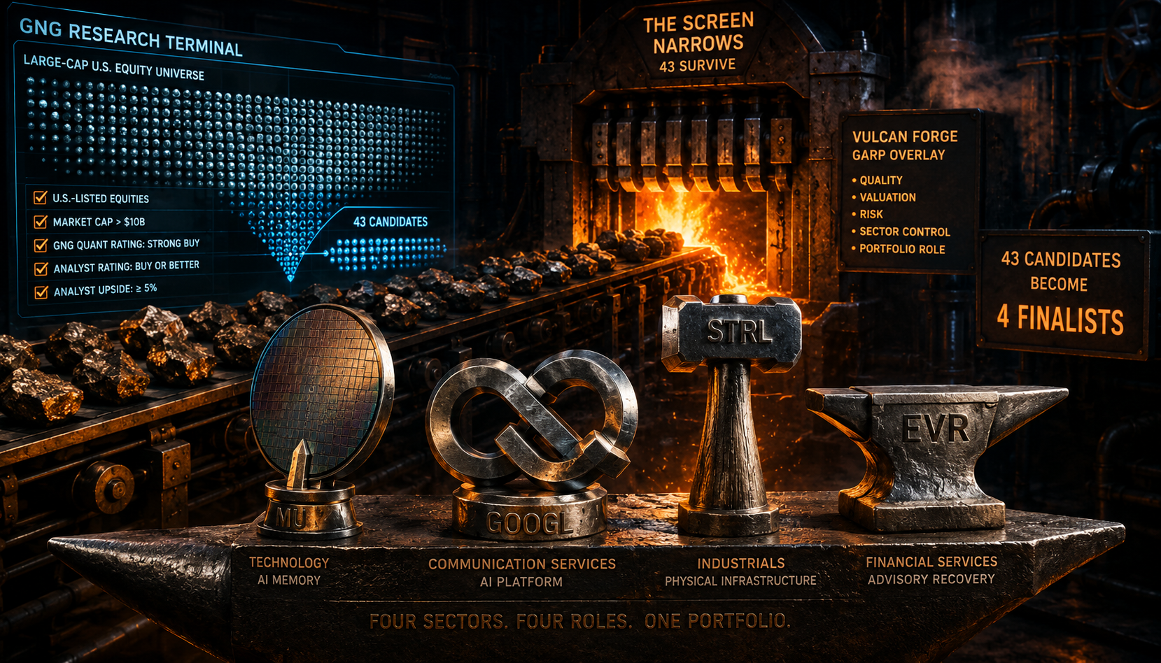 The Forge After the Screen: Four Large-Cap Vulcan Garp Quant Strong Buys